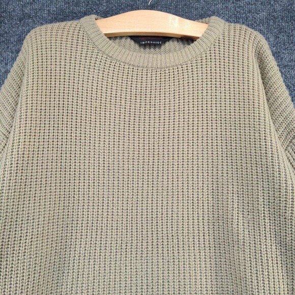 Improvise Men's Pullover Knit Sweater Tan Large Solid Long Sleeve Crew Neck - Picture 3 of 12